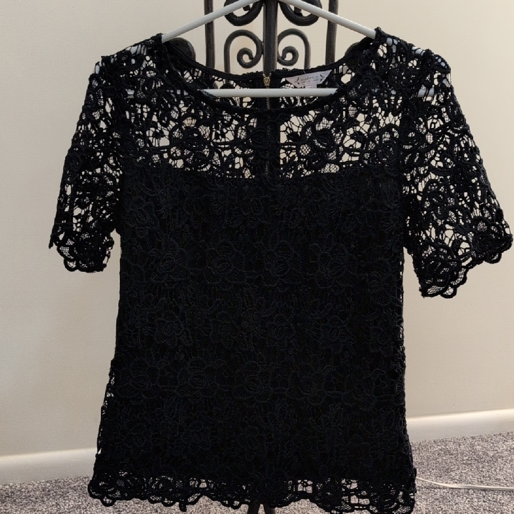 Nanette Lepore Dark blue Lace Blouse Size S